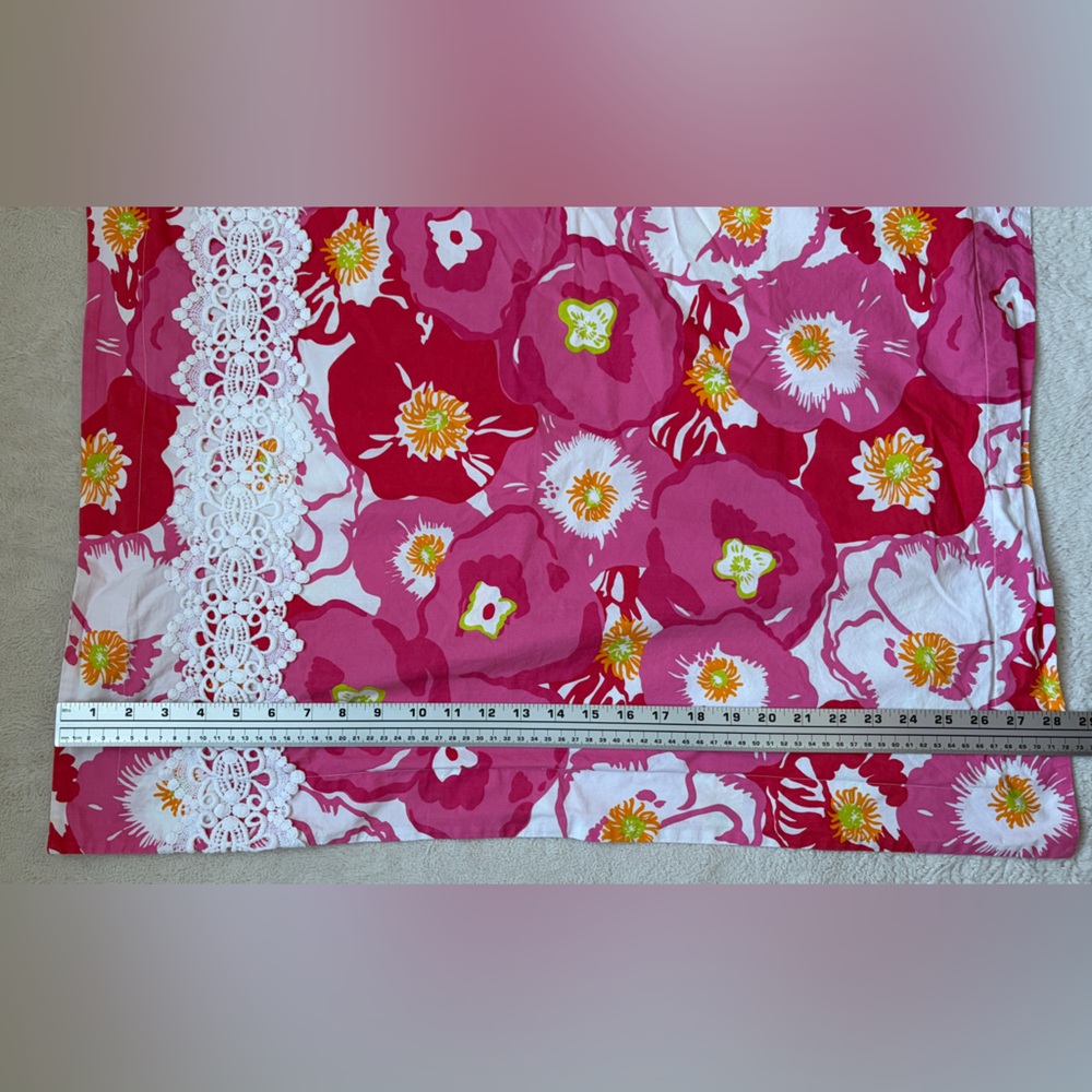 Lilly Pulitzer Garnet Hill Scarlet Begonias Tropical Floral Duvet Set Full/Queen - Picture 12 of 15